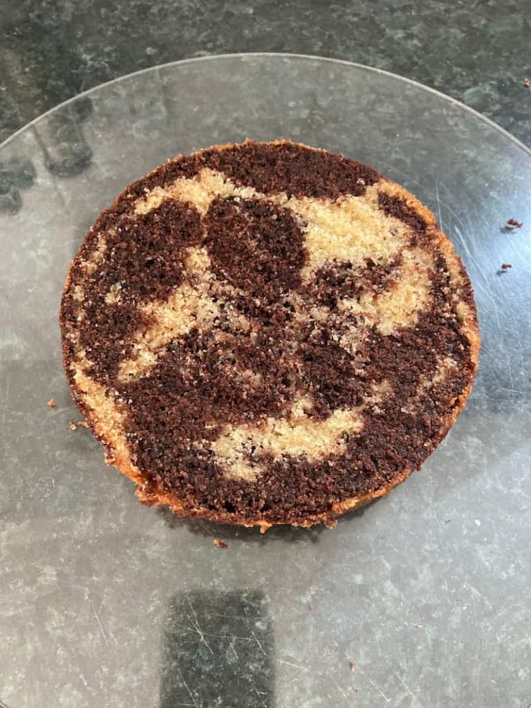 bottom layer of a semi-naked cake